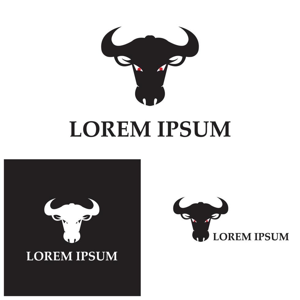 stier hoorn logo en symbool sjabloon pictogrammen app vector