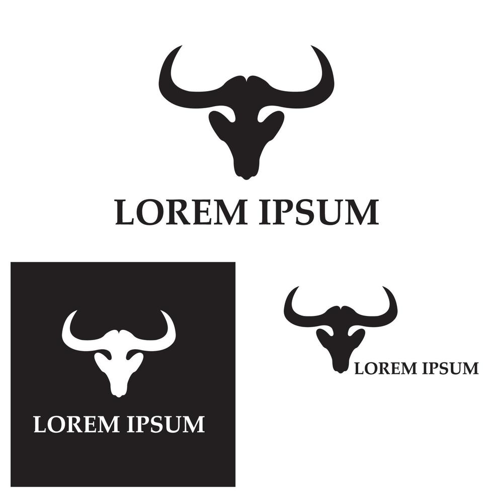 stier hoorn logo en symbool sjabloon pictogrammen app vector