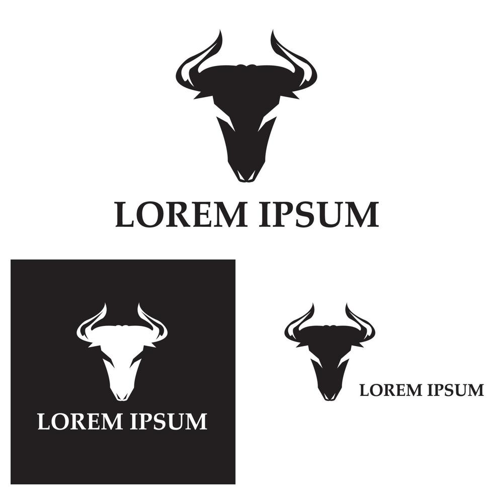 stier hoorn logo en symbool sjabloon pictogrammen app vector