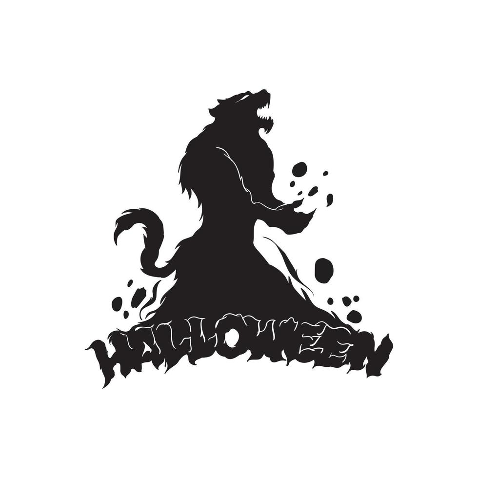 wolf halloween en vampier, illustratie halloween vector