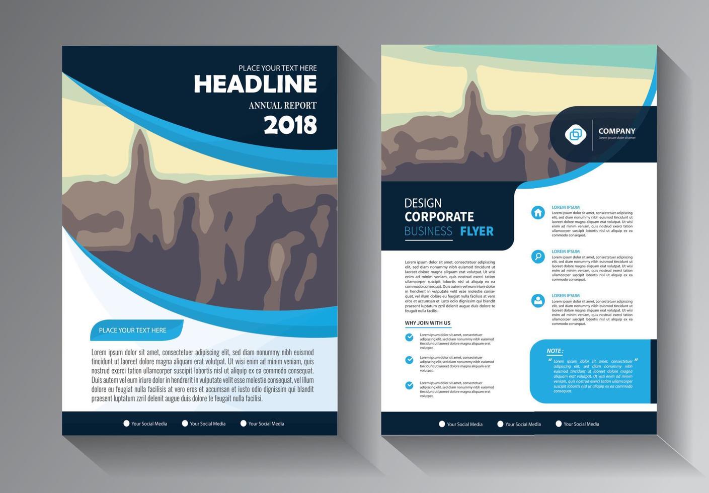 flyer zakelijke sjabloon voor brochure jaarverslag met modern idee vector