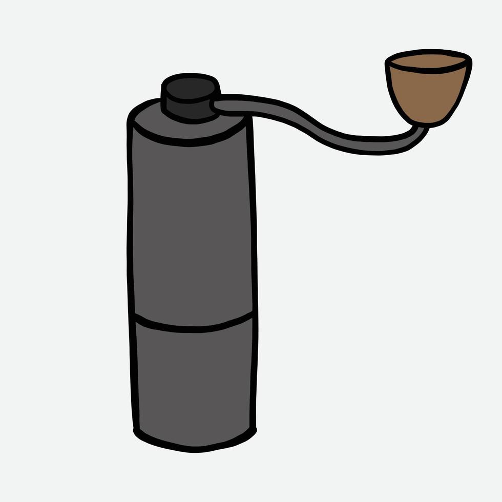 doodle uit de vrije hand schets tekening van koffiebonenmolen. vector