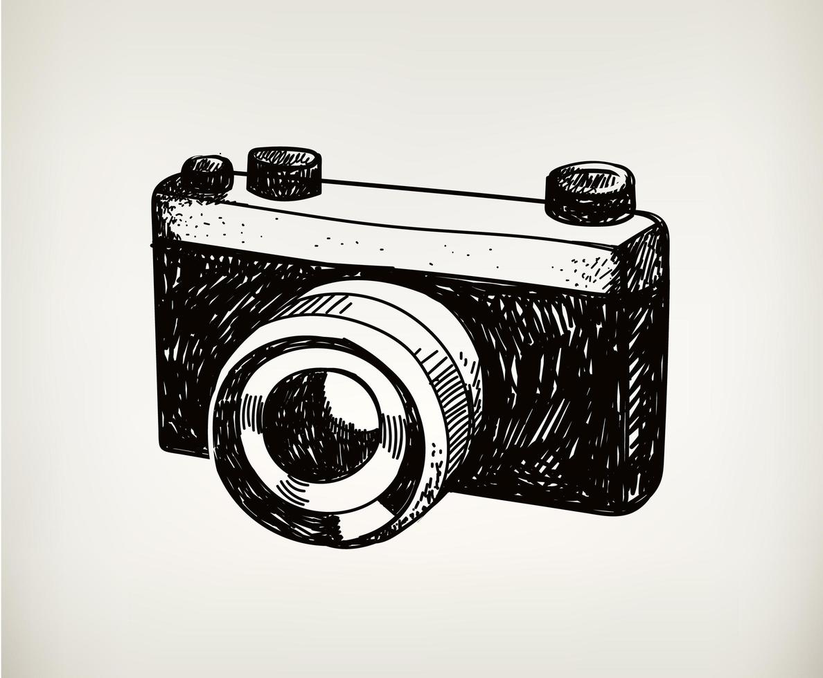 vector retro handgetekende hipster fotocamera