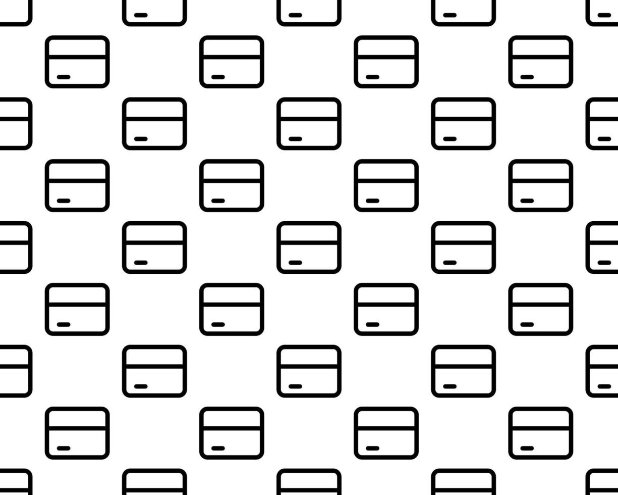 lijn creditcard pictogram geïsoleerd naadloos patroon op witte achtergrond. Online betaling. geldopname. financiële operaties. winkelen teken. vectorillustratie. vector