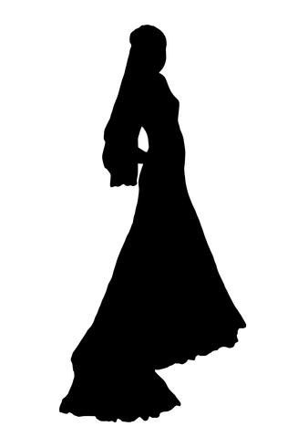 bruid realistische silhouet vectorillustratie vector