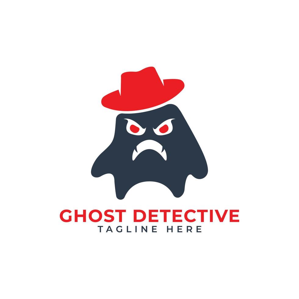 spook detective mascotte karakter vector kunst sjabloon logo ontwerp