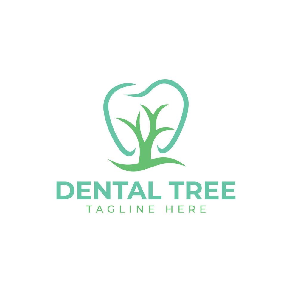 tandheelkundige boom logo ontwerp vector sjabloon