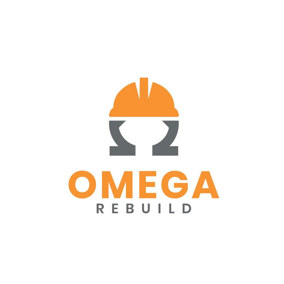 omega rebuild logo ontwerp concept vector sjabloon