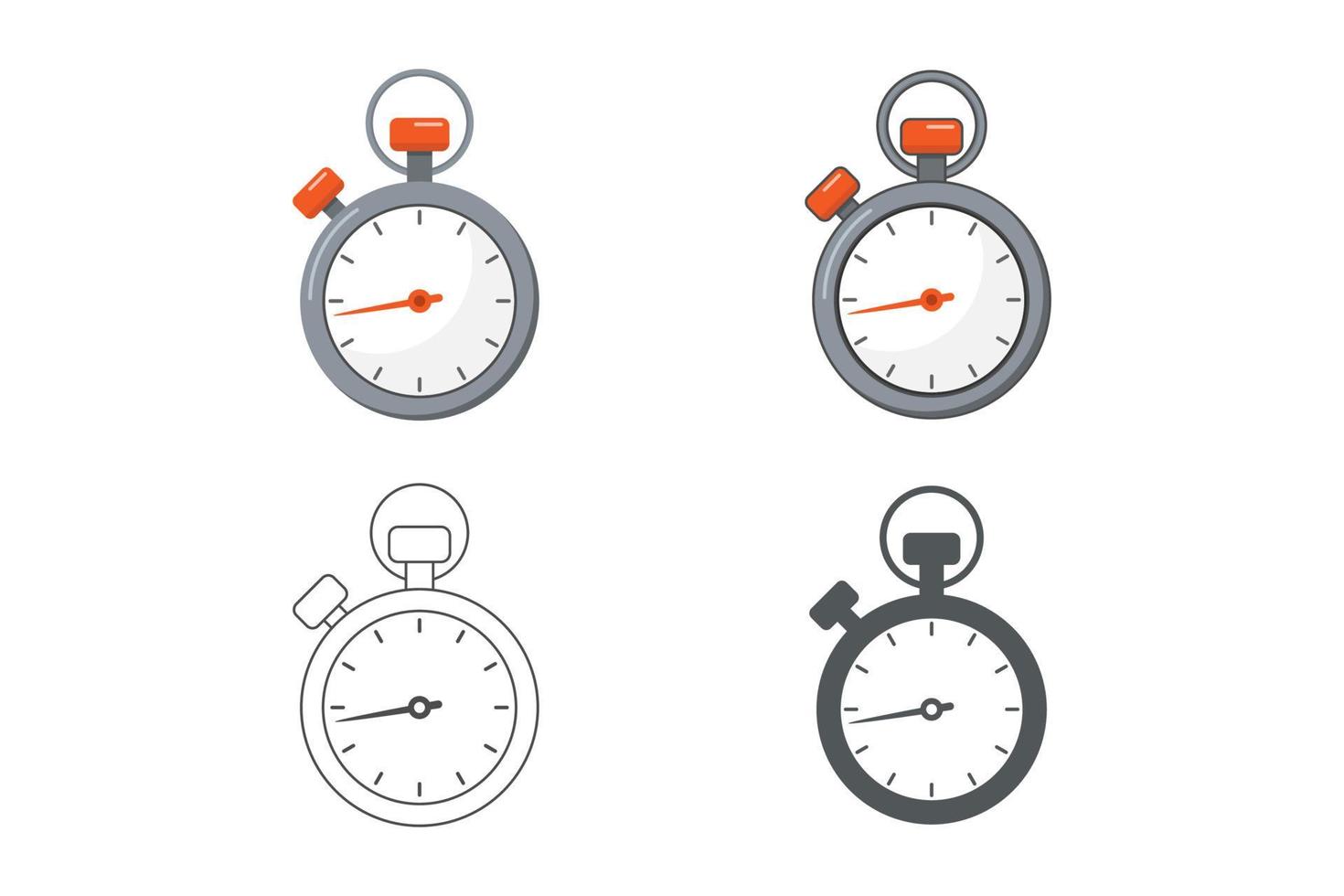 stopwatch vectorillustratie, stopwatch pictogram zwarte kleur vector