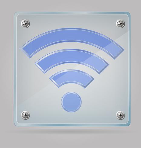 transparant teken wi-FI op de plaat vectorillustratie vector