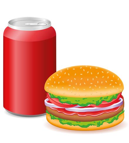 hamburger en frisdrank vector