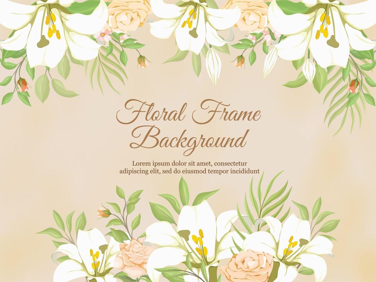 prachtige bruiloft banner achtergrond met lelie bloemen vector