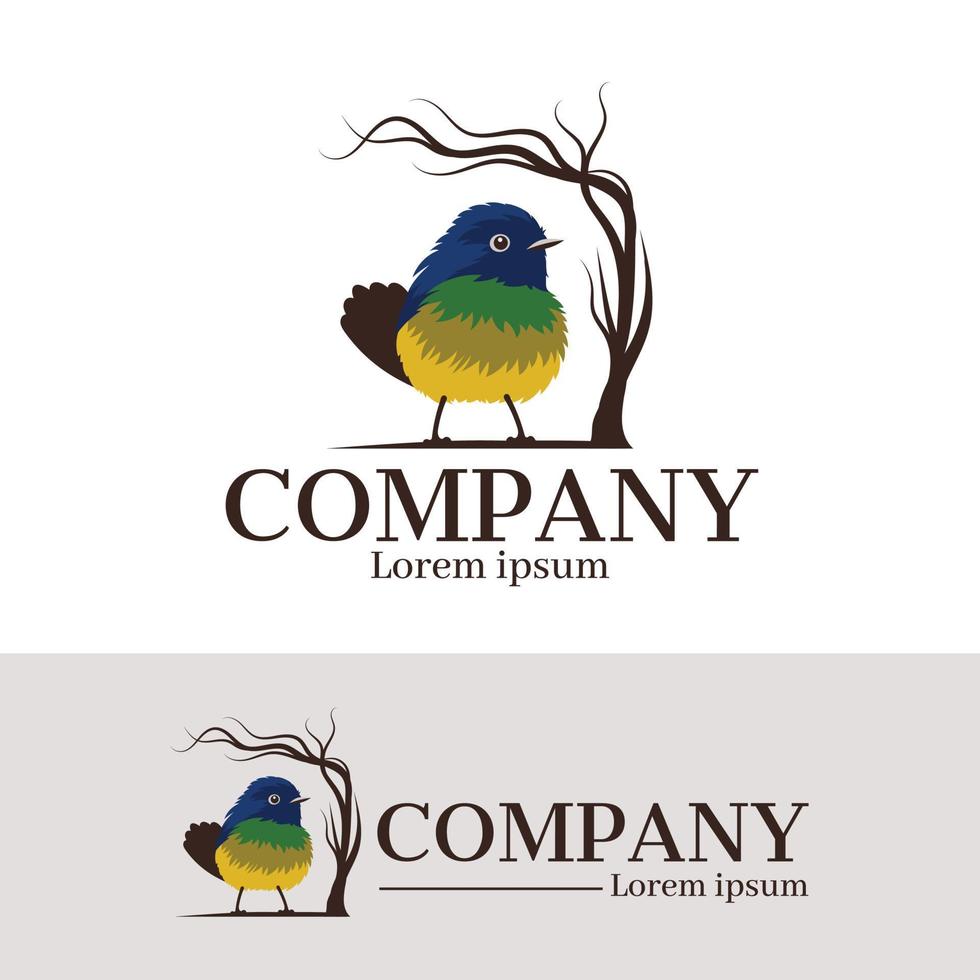 mooie staande vogel logo ontwerpsjabloon vector