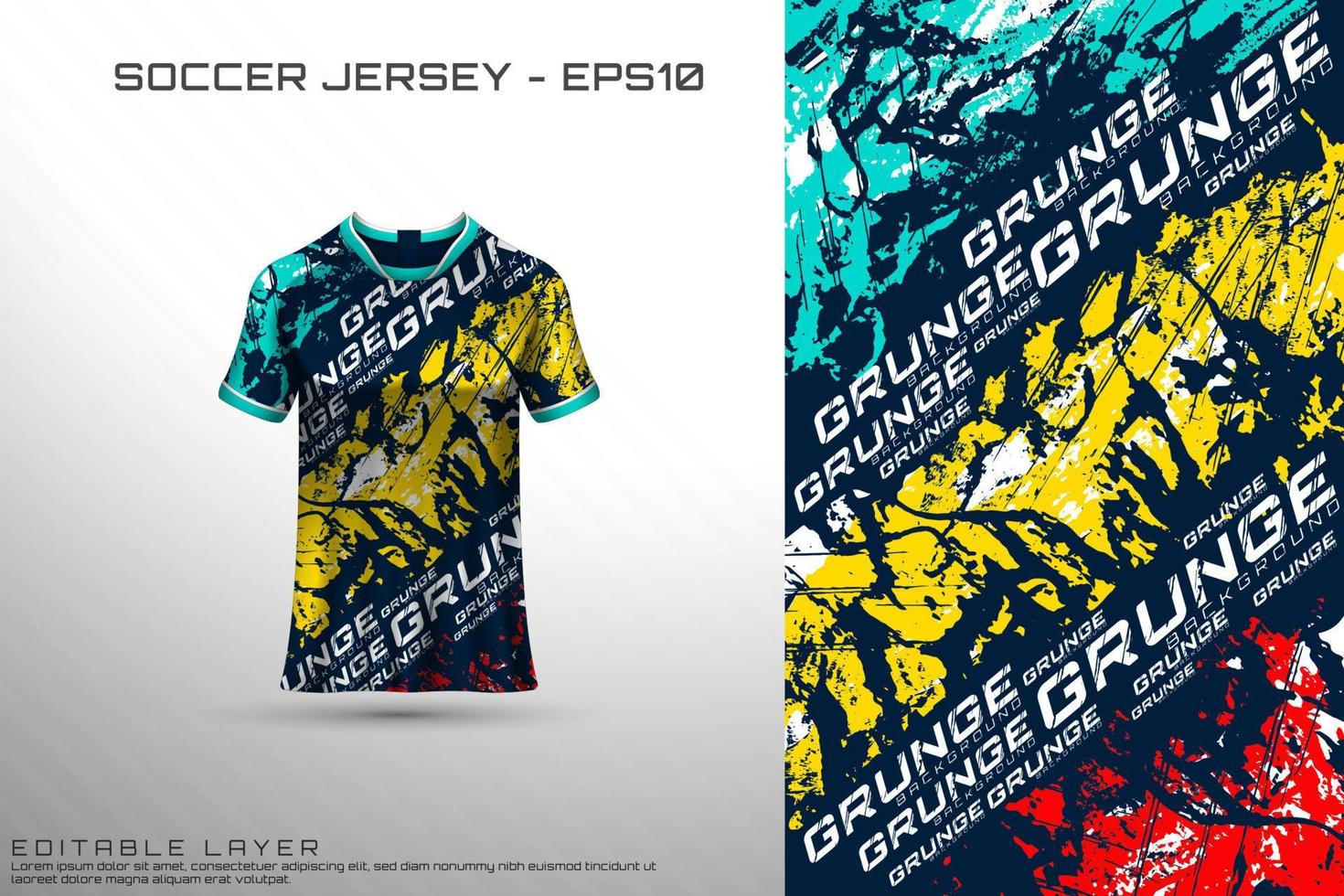 sport jersey en t-shirt sjabloon sport jersey ontwerp vector mockup.