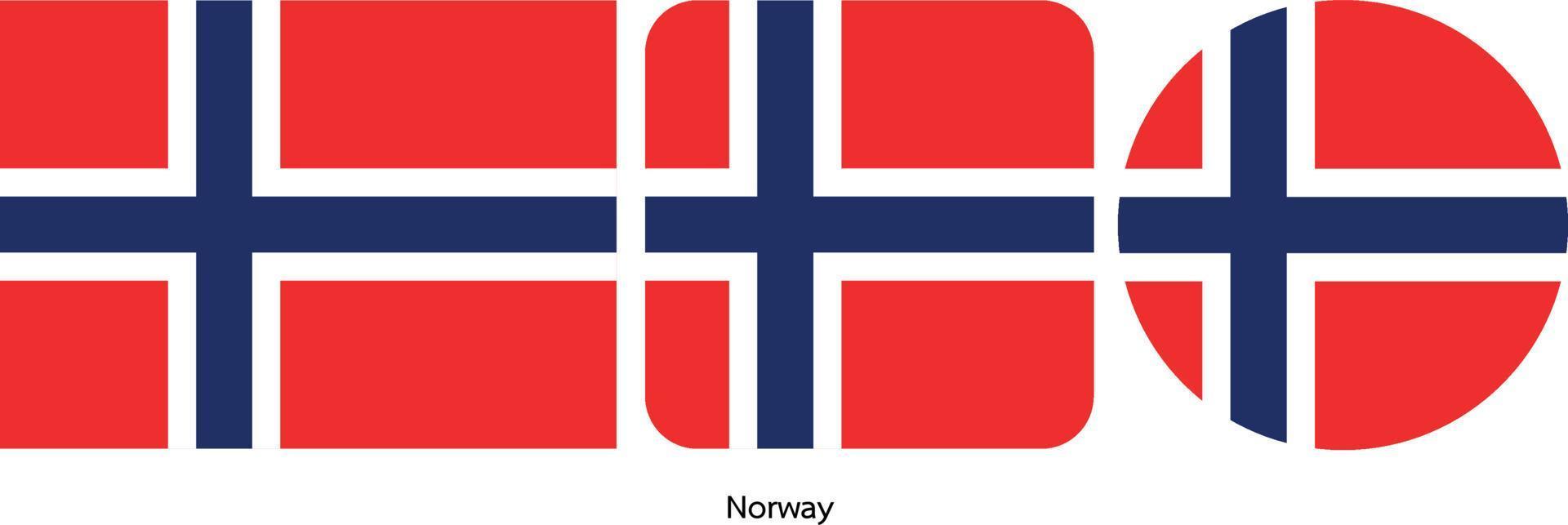 vlag van noorwegen, vectorillustratie vector