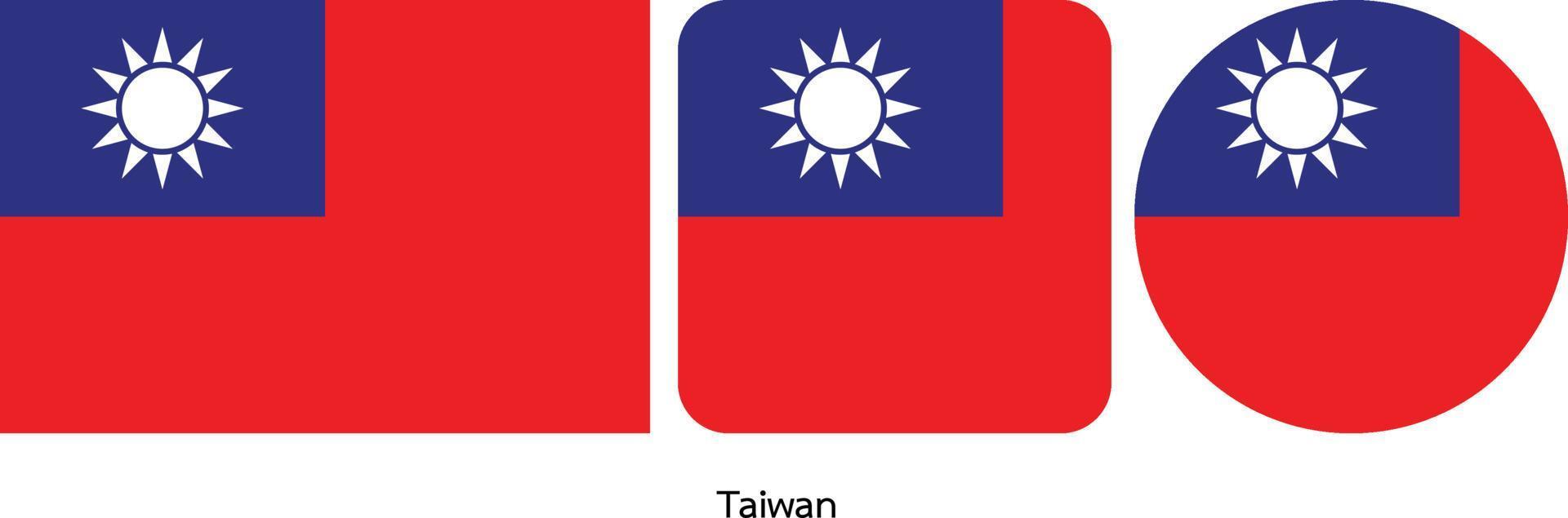 vlag van taiwan, vectorillustratie vector