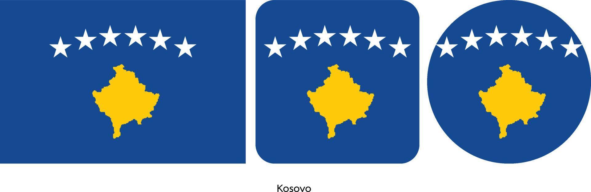 vlag van kosovo, vectorillustratie vector