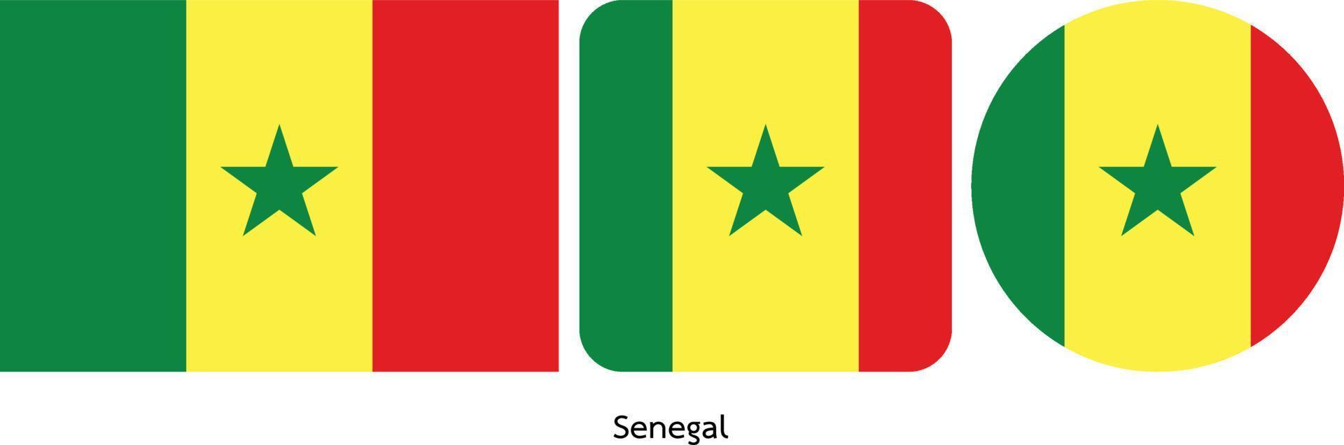 vlag van senegal, vectorillustratie vector