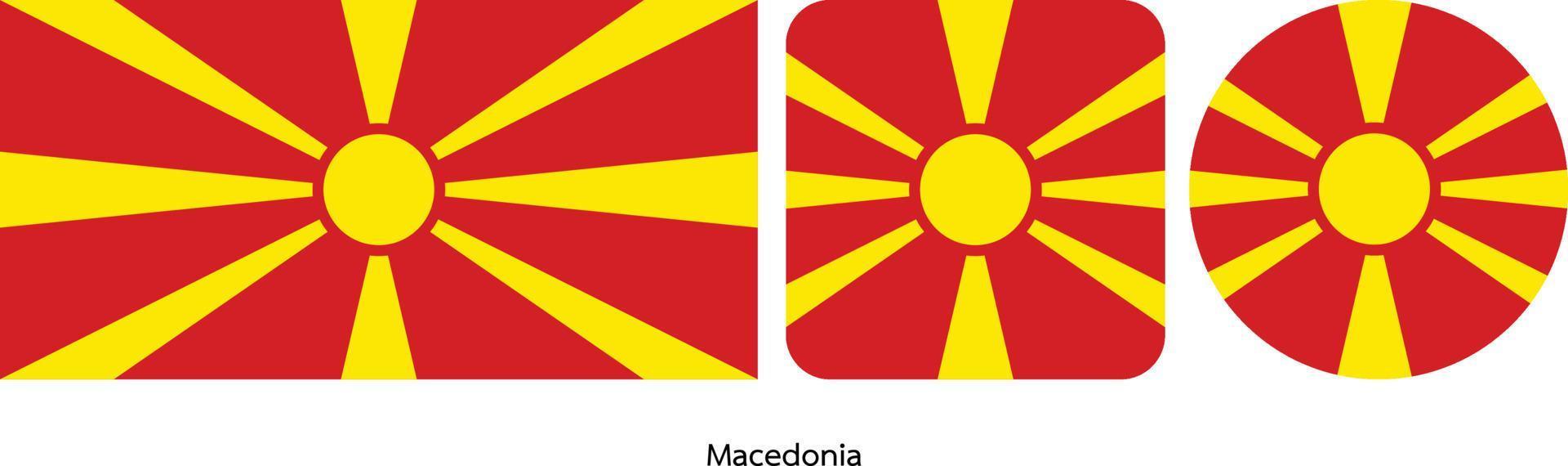 vlag van macedonië, vectorillustratie vector