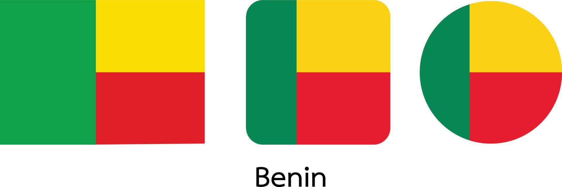 vlag van benin, vectorillustratie vector