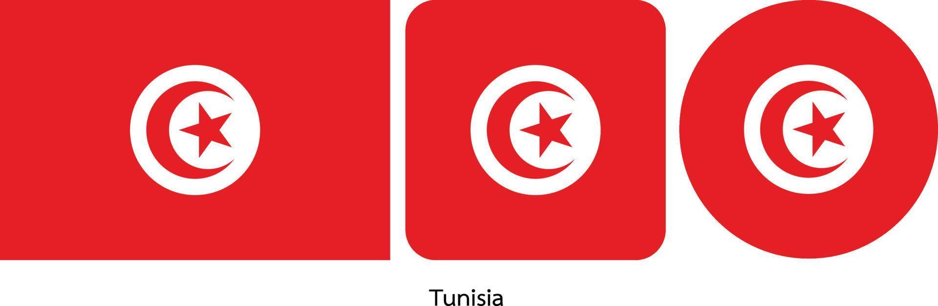 vlag van tunesië, vectorillustratie vector