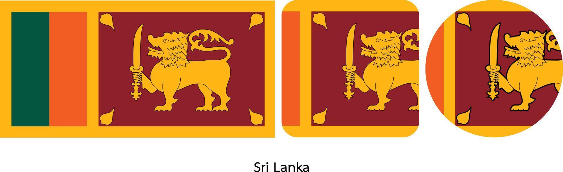 vlag van sri lanka, vectorillustratie vector