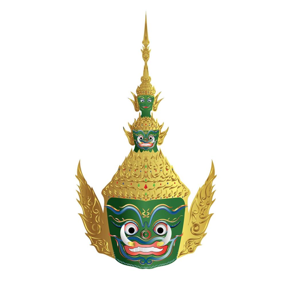 thai khon masker of tossakan in ravana king giants uit ramakien story vector