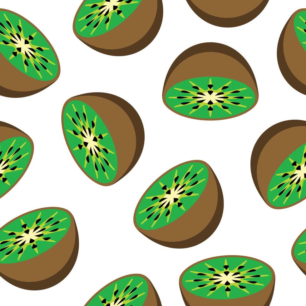 patroon fruit kiwi naadloze vector plat ontwerp achtergrond