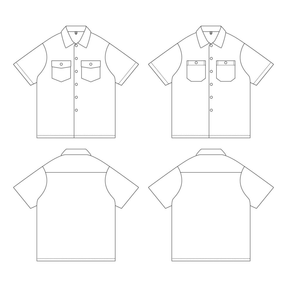 sjabloon werk shirt vector illustratie plat ontwerp overzicht kleding collectie