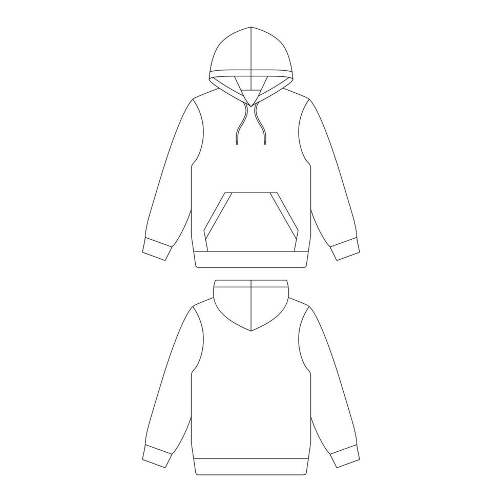 sjabloon hoodie vector illustratie platte schets ontwerp schets