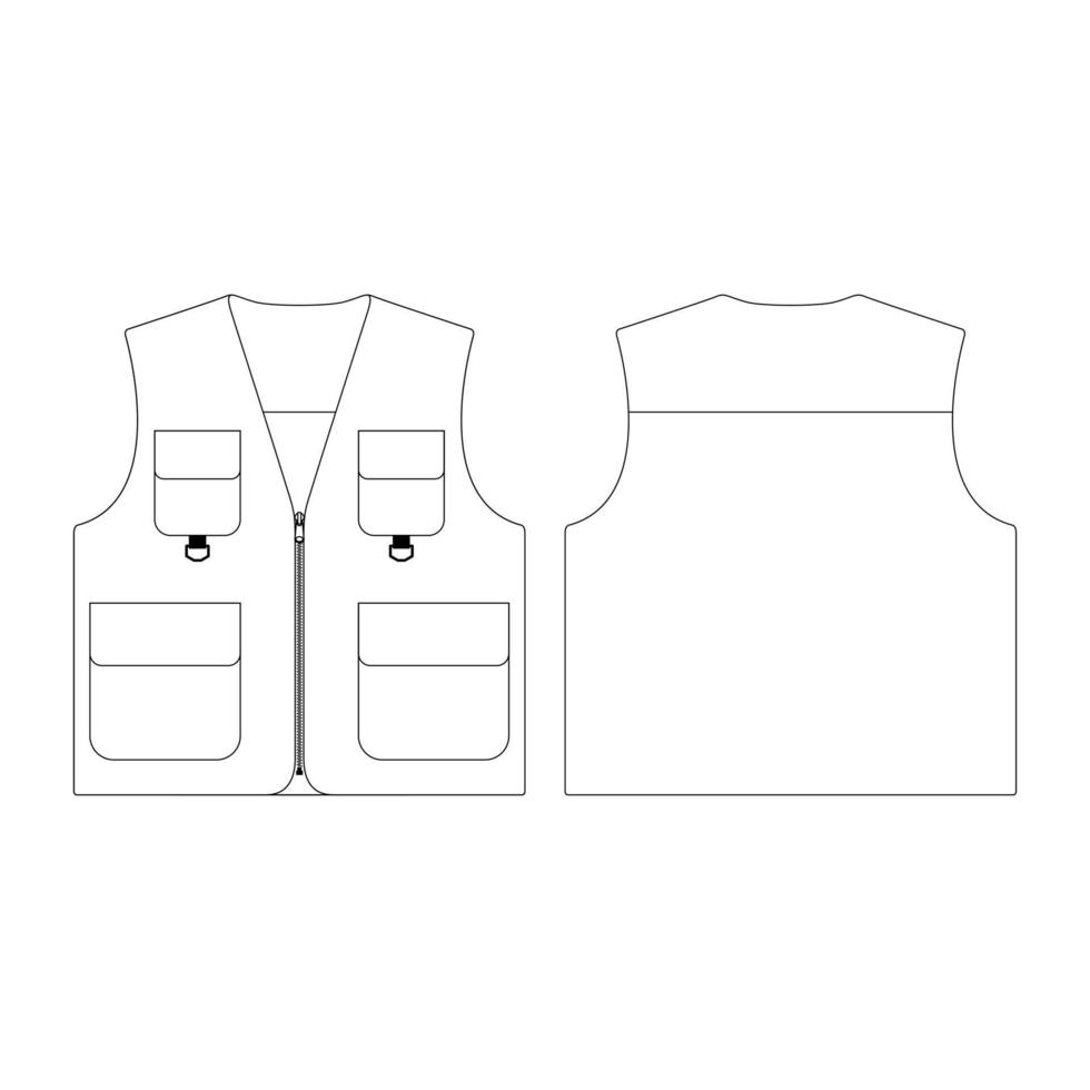 sjabloon vest vector illustratie plat ontwerp overzicht kleding collectie