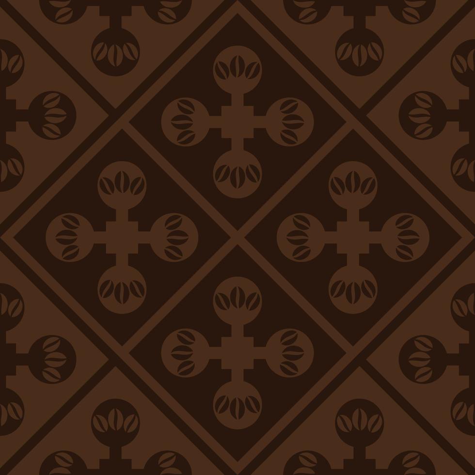 patroon koffie bruin klassiek behang raster achtergrond vector