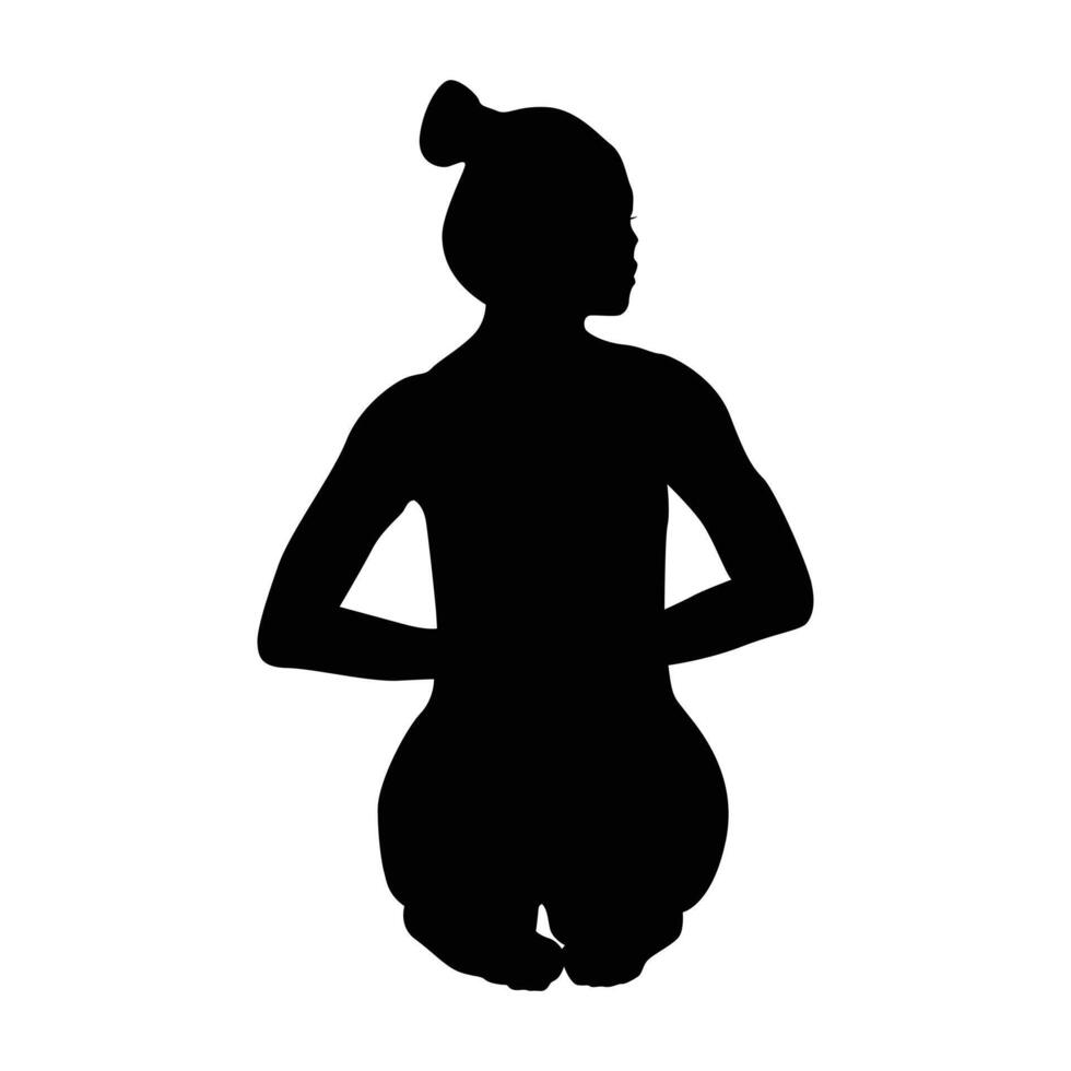 yoga silhouet vectorillustratie zwart en wit vector