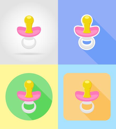 babyspeelgoed en accessoires platte iconen vectorillustratie vector