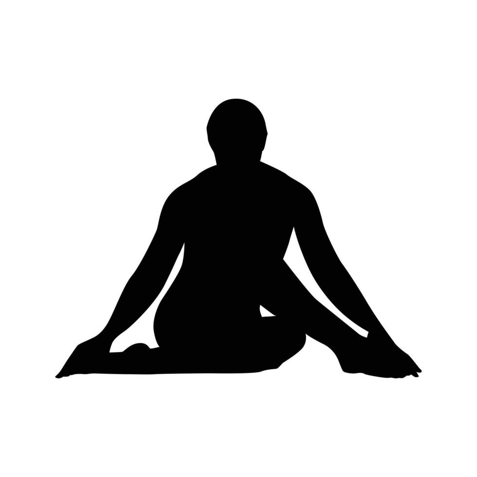 yoga silhouet vectorillustratie zwart en wit vector