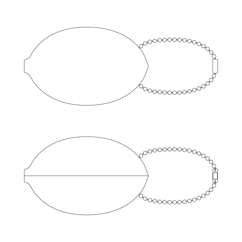 sjabloon knijp munt houder vector illustratie plat ontwerp schets