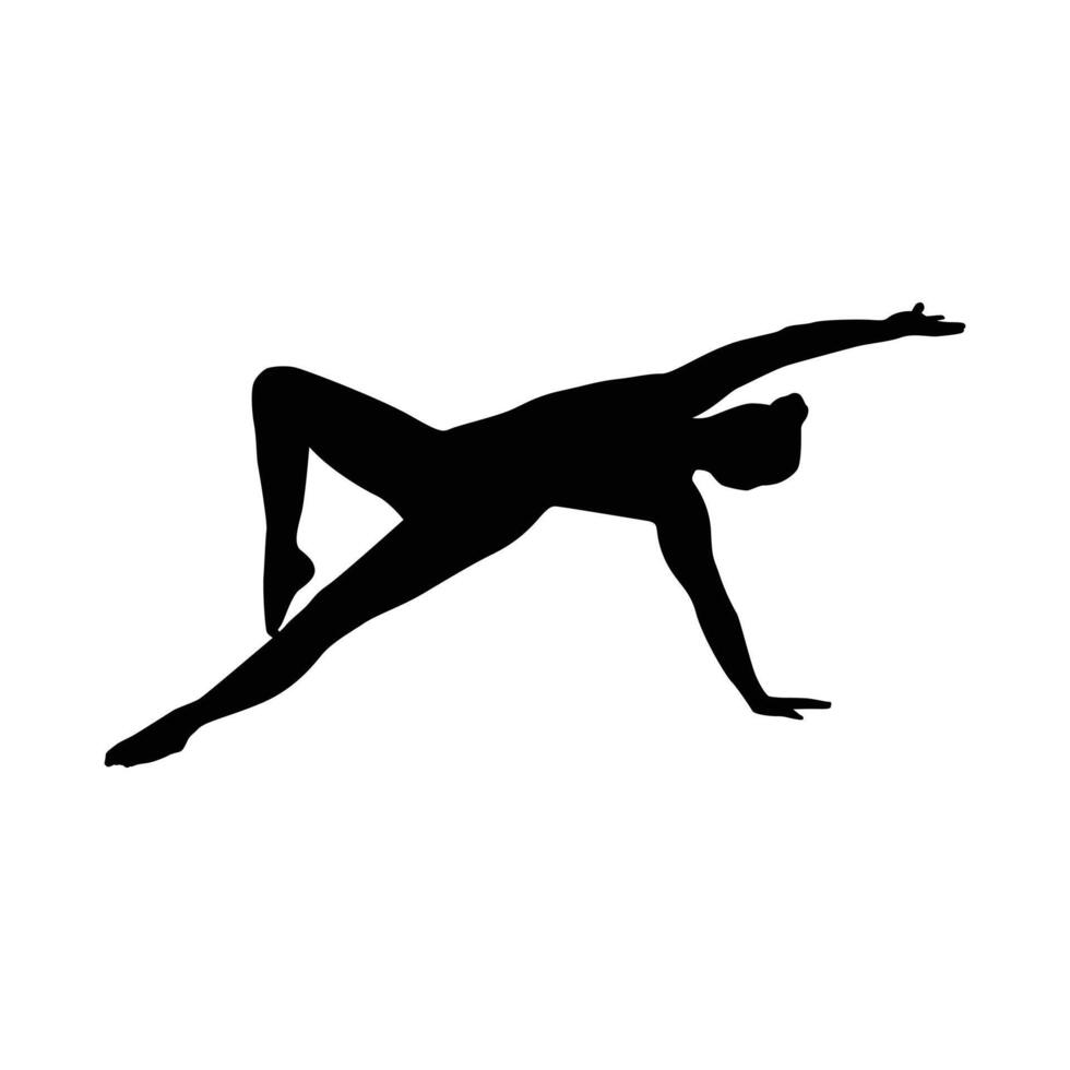 yoga silhouet vectorillustratie zwart en wit vector