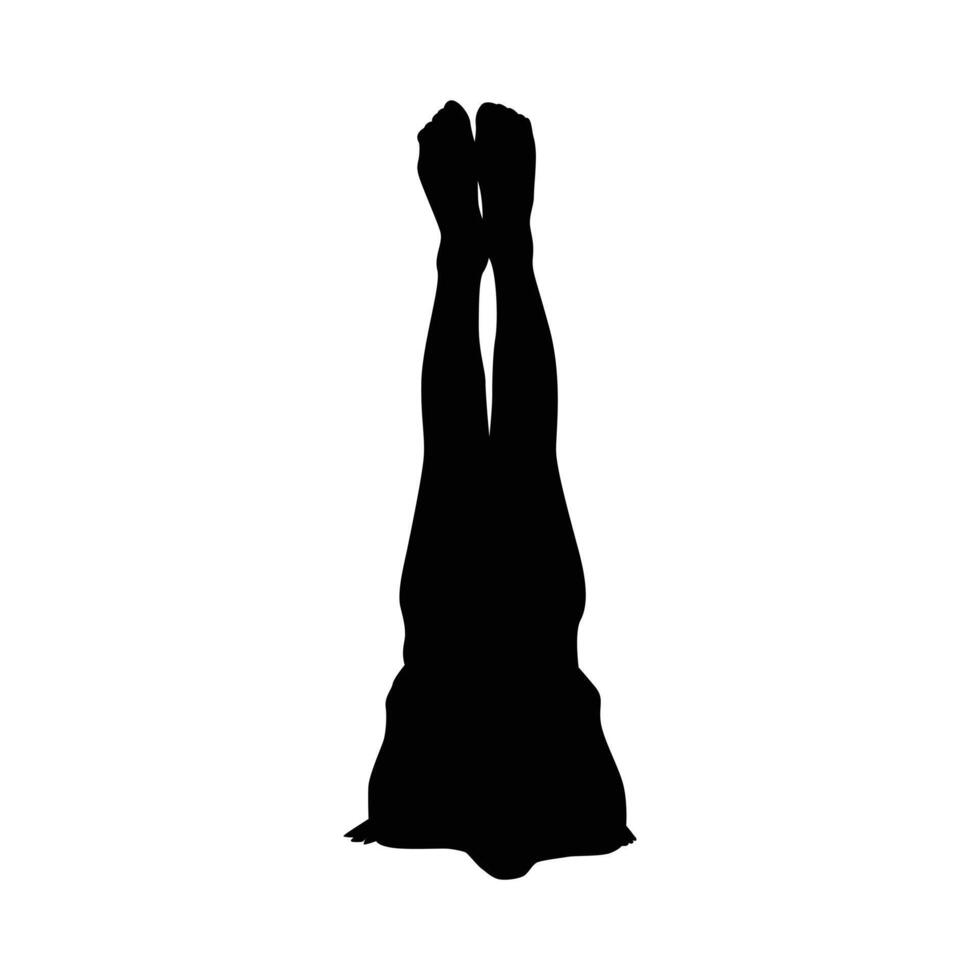 yoga silhouet vectorillustratie zwart en wit vector