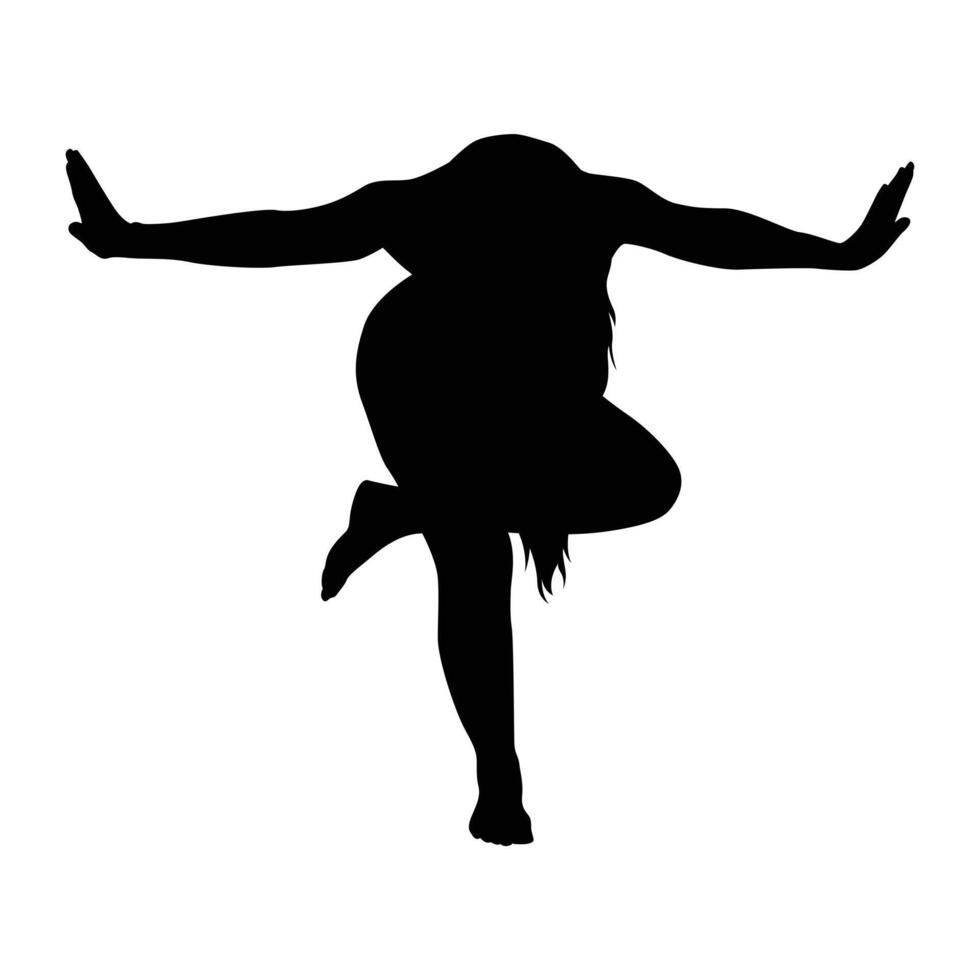 yoga silhouet vectorillustratie zwart en wit vector