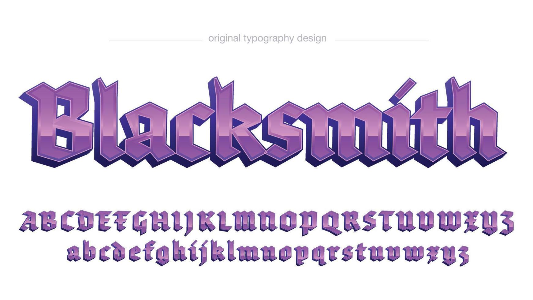 paarse gotische 3d gaming-display typografie vector