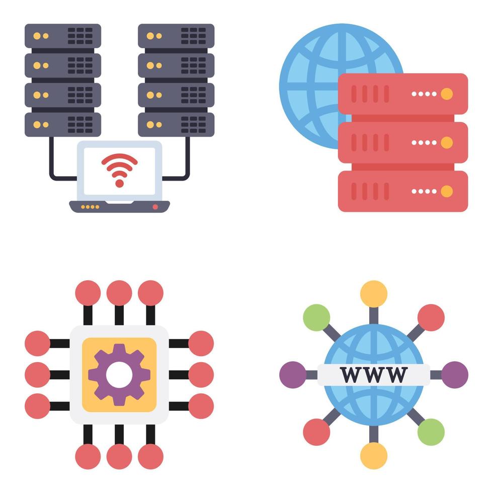 technologie plat pictogrammen vector
