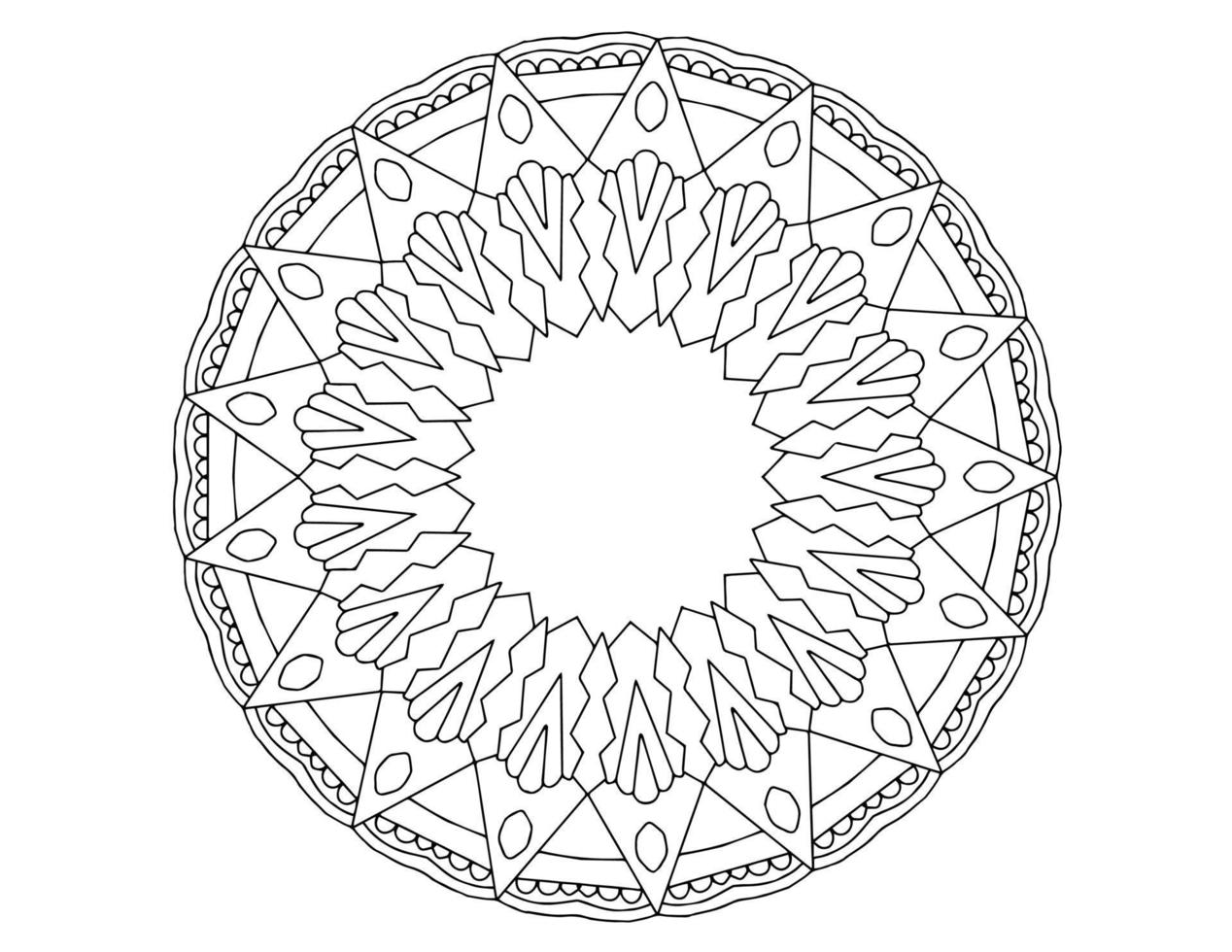 mandala kunst zwart en wit, kleurplaat, decoratie, vector