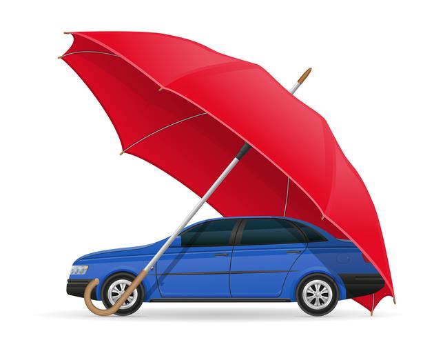 concept van de beschermde en verzekerde auto paraplu vectorillustratie vector