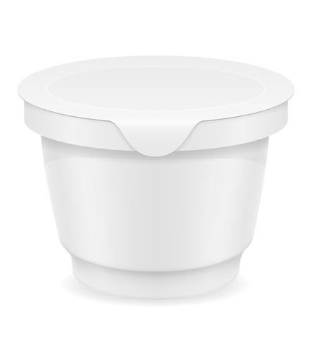 witte plastic container yoghurt of ijs vectorillustratie vector