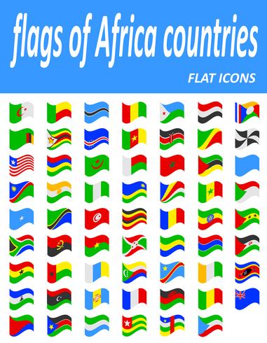 vlaggen van Afrika landen plat pictogrammen vector illustratie