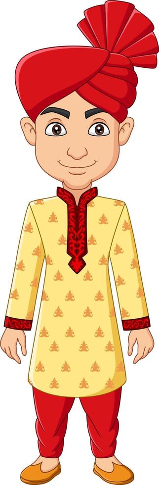 cartoon Indiase man in traditionele kleding vector