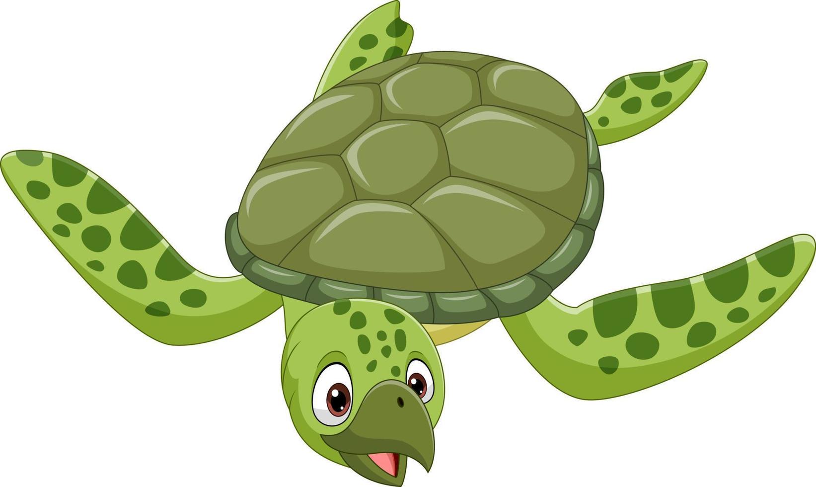 cartoon zeeschildpad op witte achtergrond vector