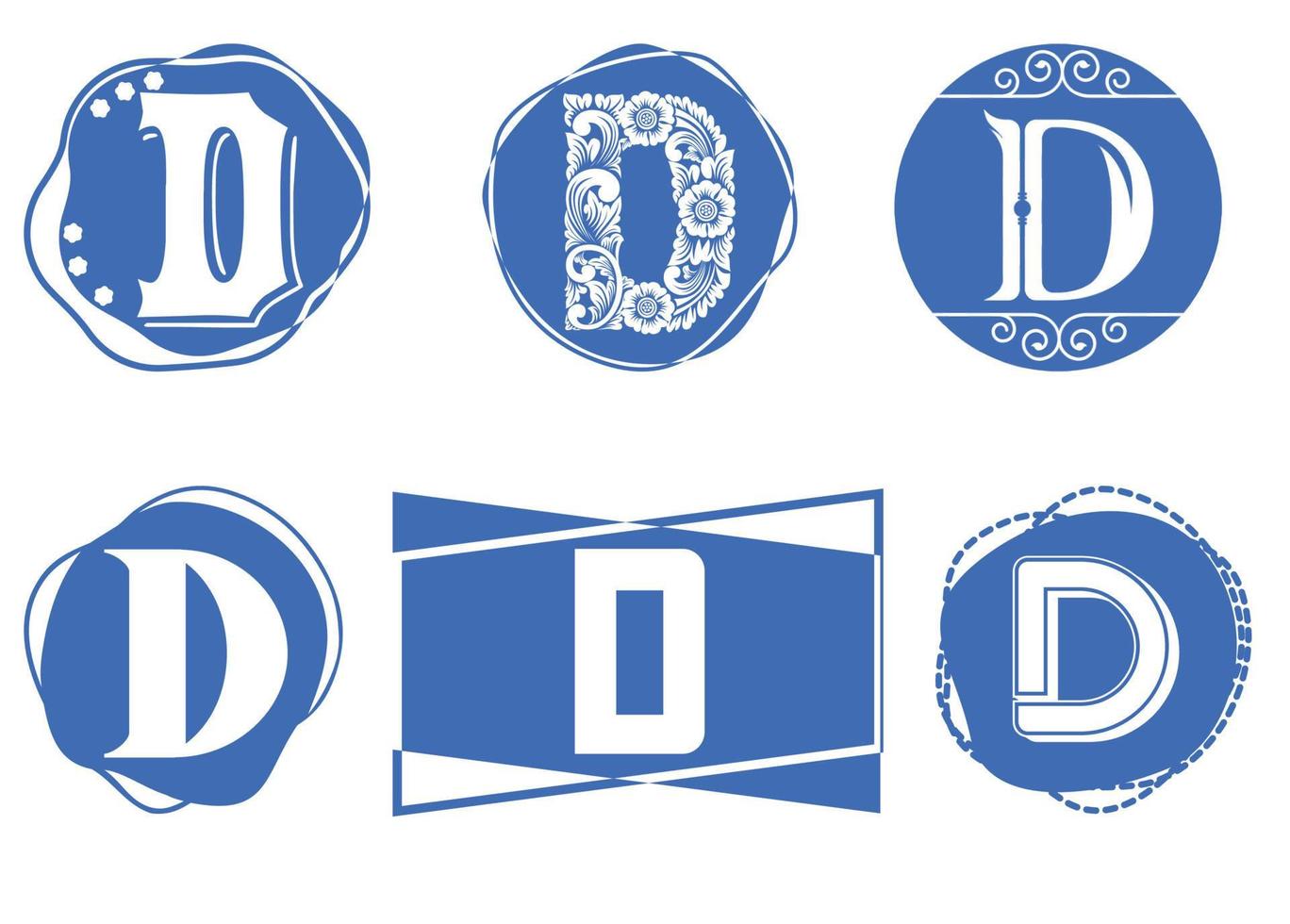 d letter logo en pictogram ontwerpsjabloon vector
