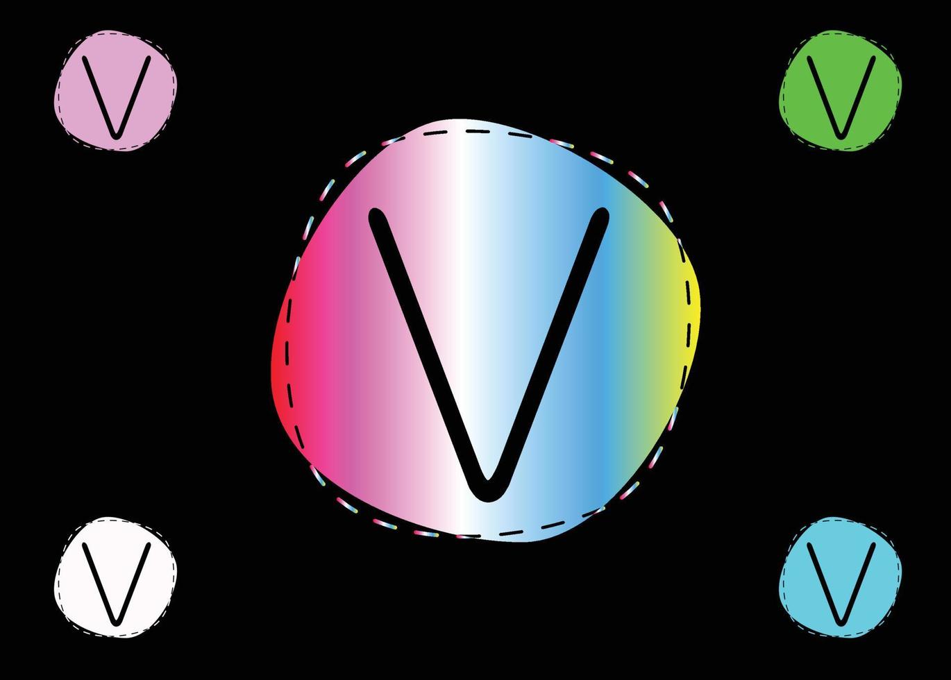 v brief logo en pictogram ontwerpsjabloon vector