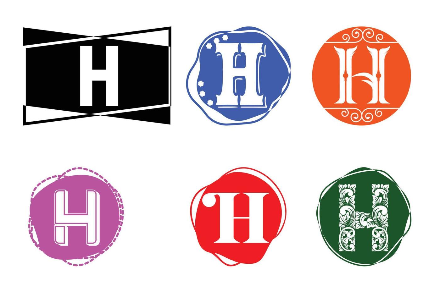 h brief logo en pictogram ontwerpsjabloon vector